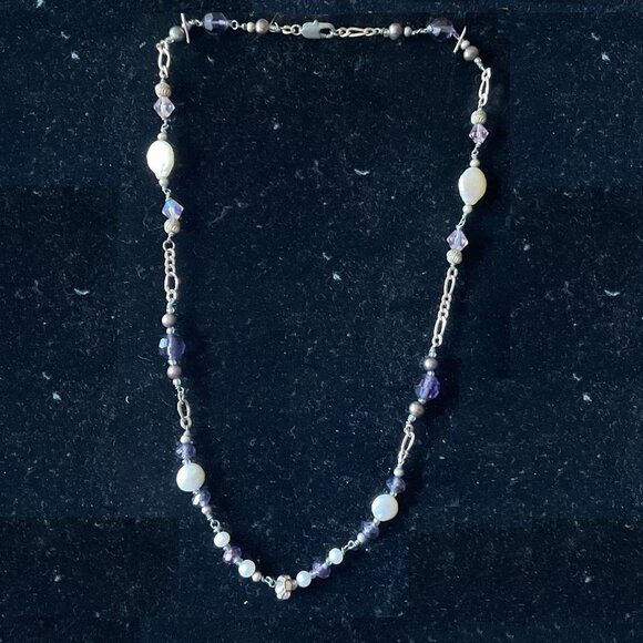 18"  genuine 3mm black Tahitian pearl Sterling silver necklace - Picture 1 of 4